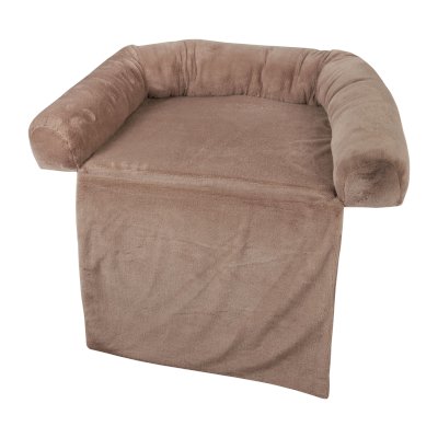 Лежак с пледом на диван (мех) кофемолоко